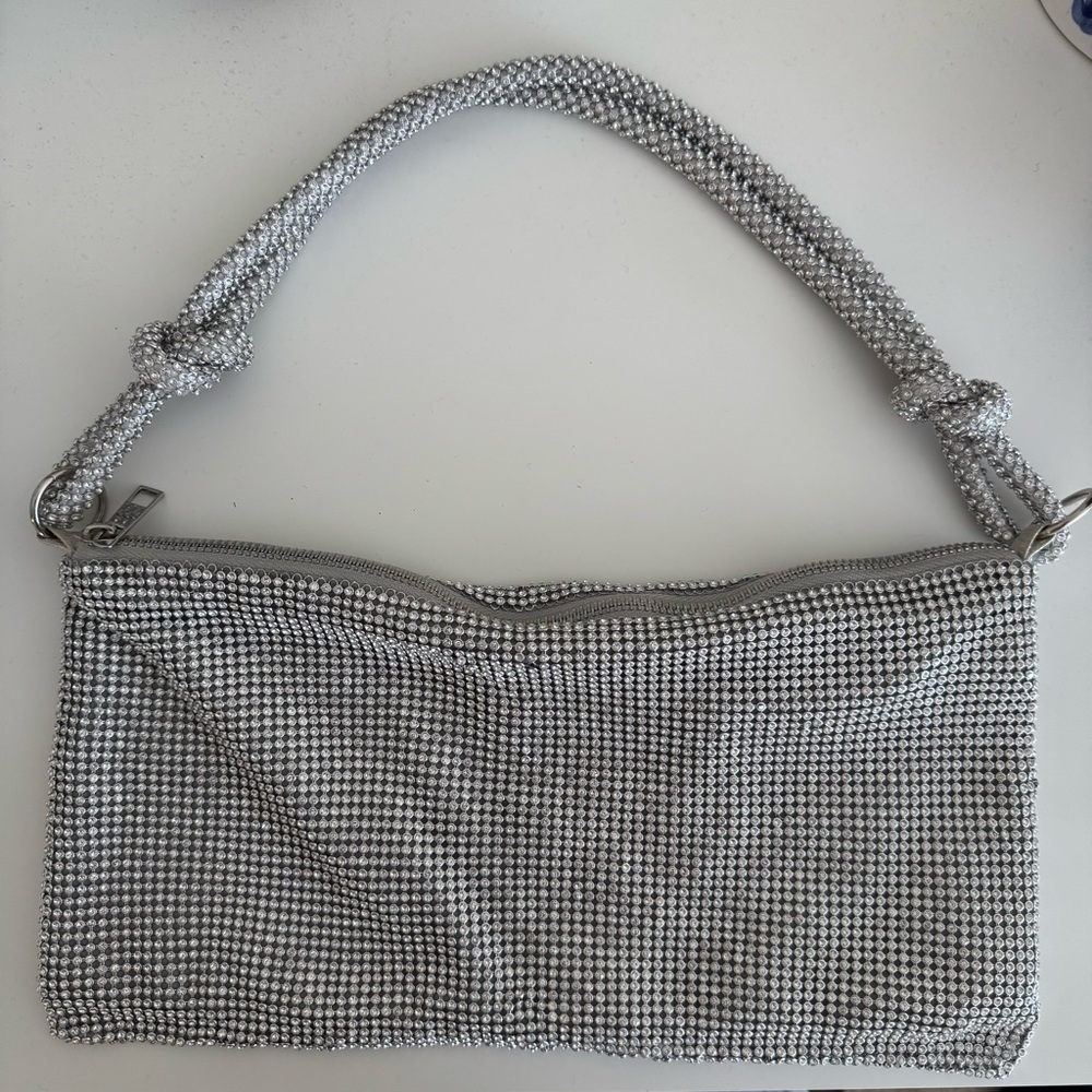 Silver Rhinestone Hobo Bag - Picture 3 of 12